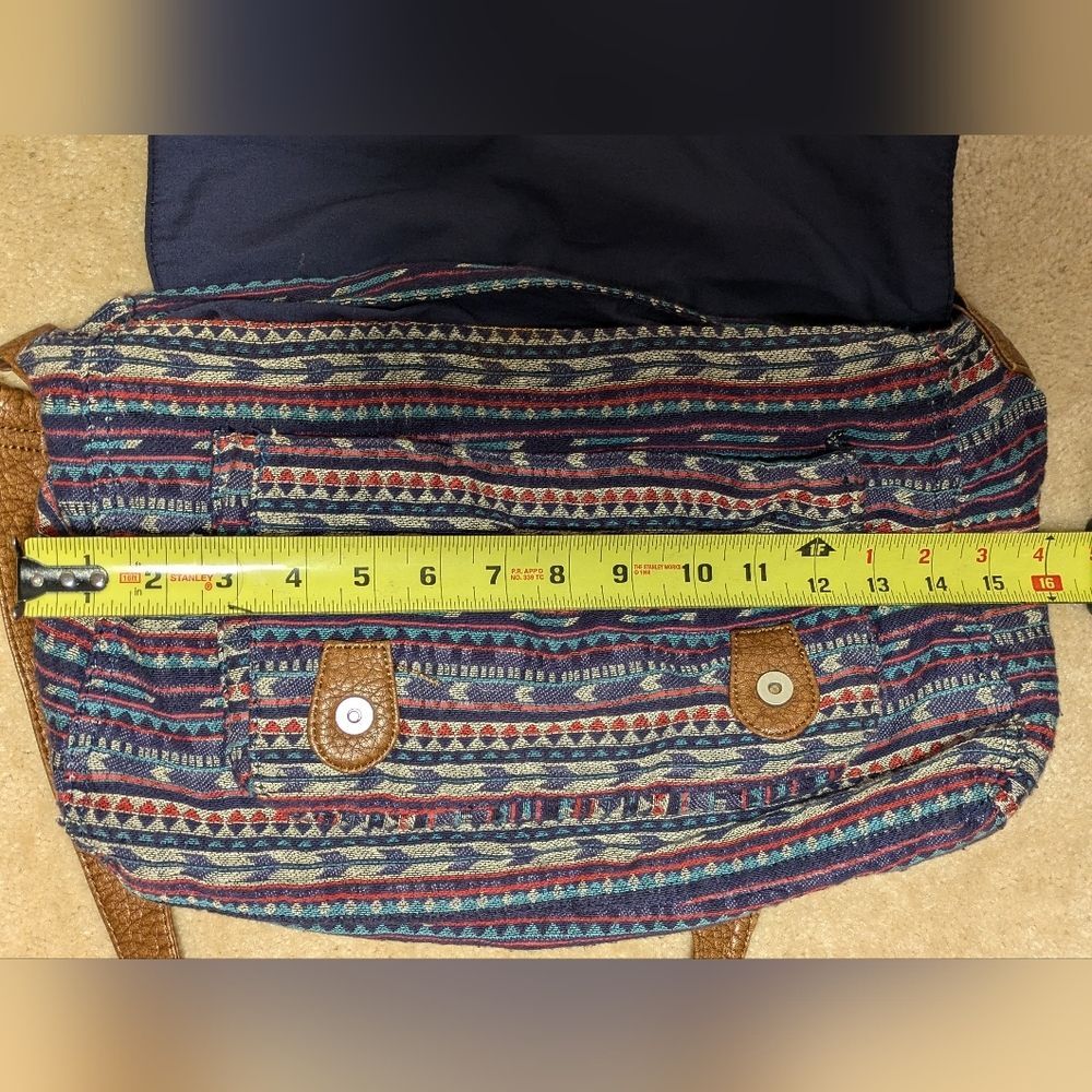 AEROPOSTALE Embroidery Fabric Arrow Design Crossbody Bag Y2K Southwest - Picture 6 of 11